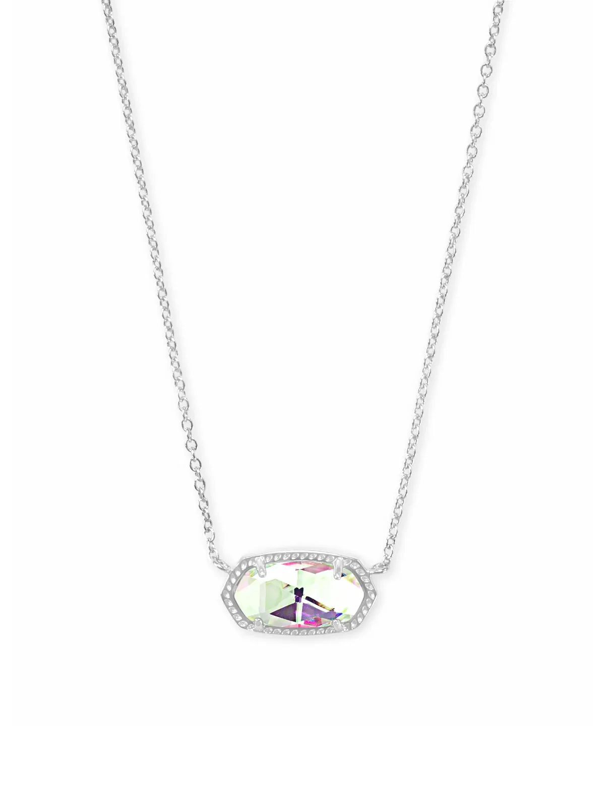 Kendra Scott Elisa Silver Pendant Necklace in Dichroic Glass