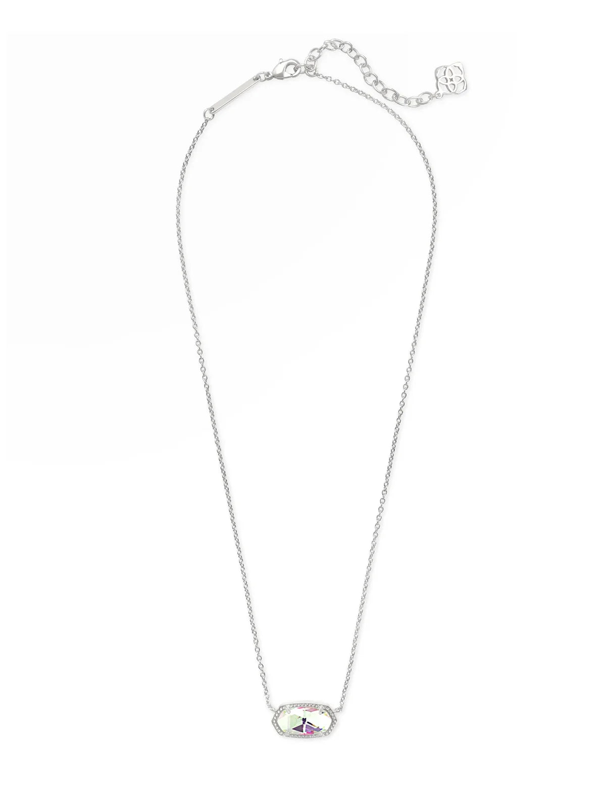 Kendra Scott Elisa Silver Pendant Necklace in Dichroic Glass