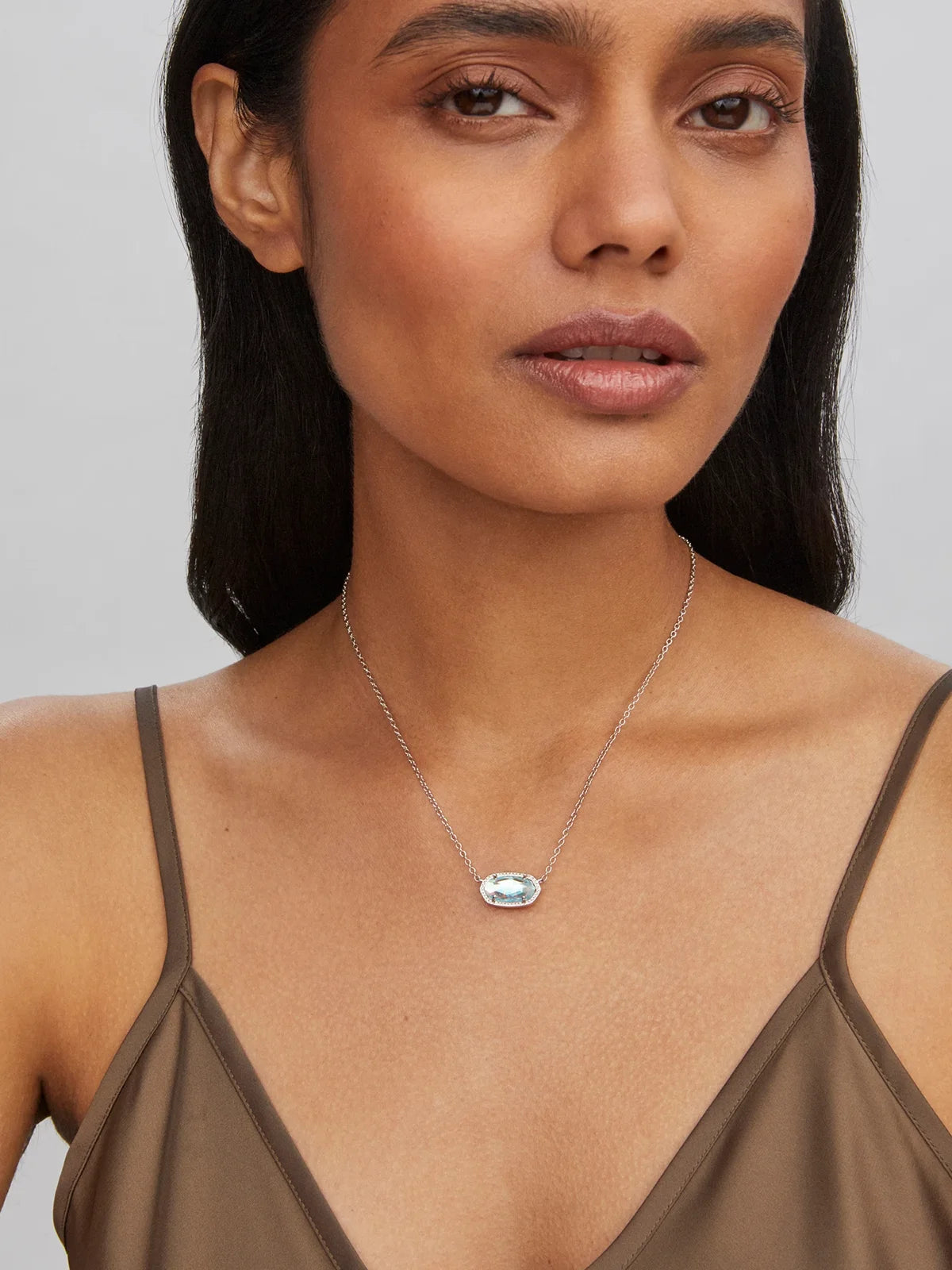 Kendra Scott Elisa Silver Pendant Necklace in Dichroic Glass