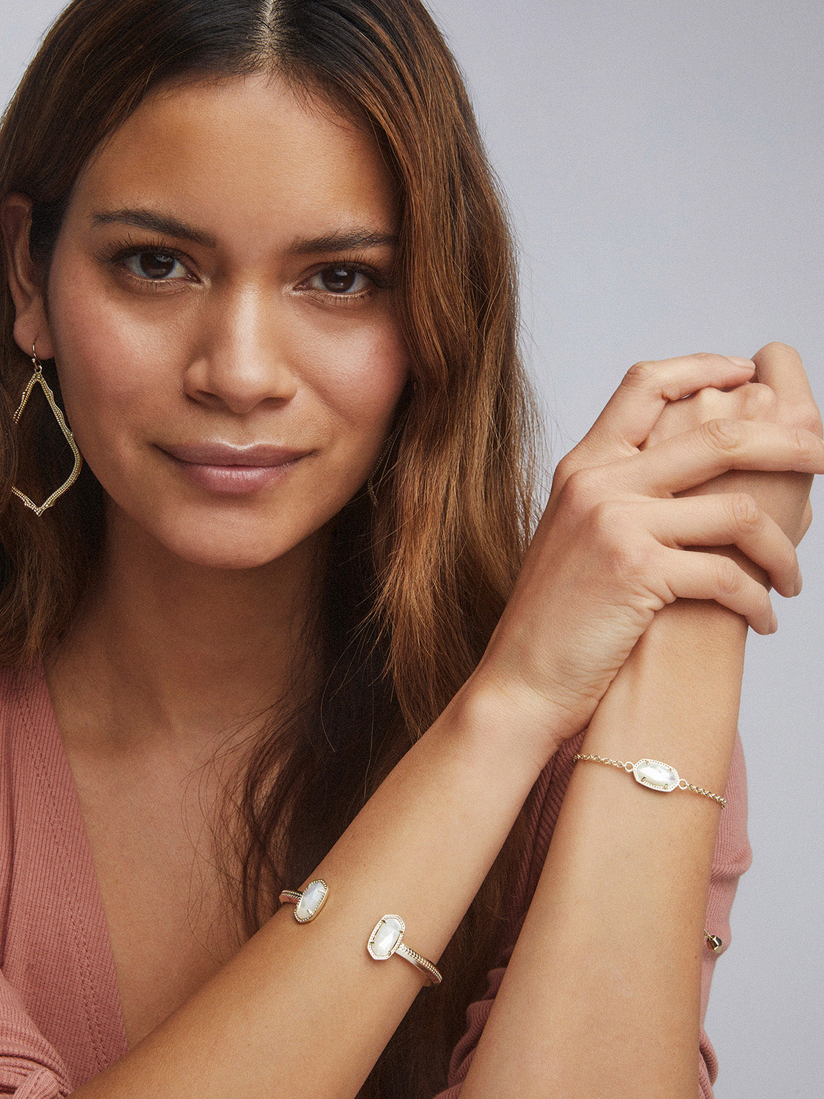 Kendra Scott Elton Gold Cuff Bracelet in Ivory Mother-of-Pearl