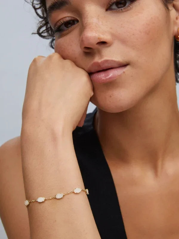 Kendra Scott Emilie Gold Link Bracelet in Iridescent Drusy