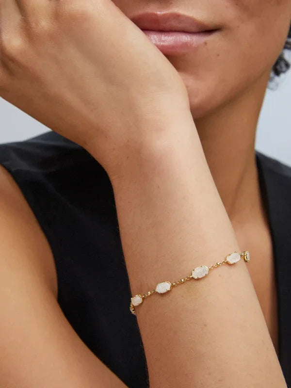 Kendra Scott Emilie Gold Link Bracelet in Iridescent Drusy