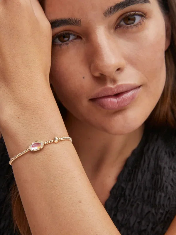 Kendra Scott Grayson Gold Stretch Bracelet in Dichroic Glass