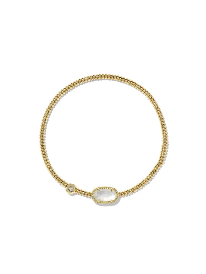 Kendra Scott Grayson Gold Stretch Bracelet in Ivory Mother-of-Pearl