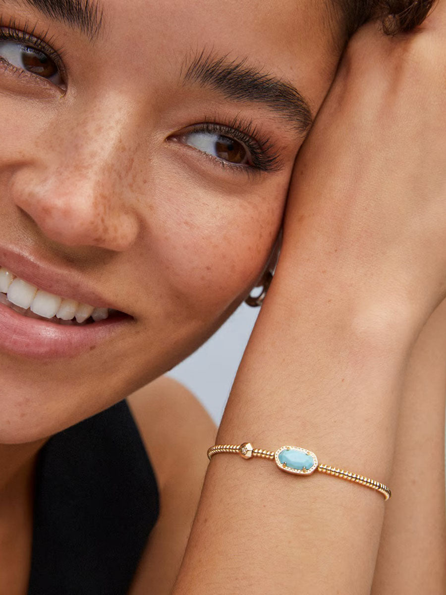 Kendra Scott Grayson Gold Stretch Bracelet in Light Blue Magnesite