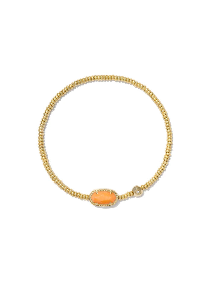 Kendra Scott Grayson Gold Stretch Bracelet in Orange Mother-of-Pearl