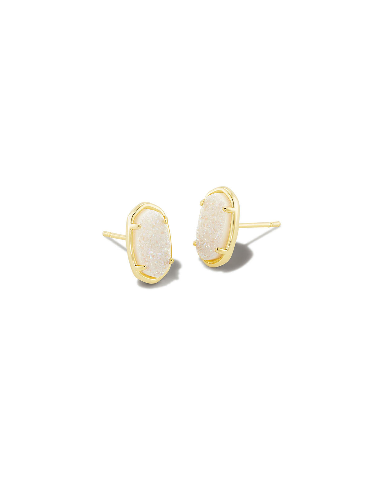 Kendra Scott Grayson Gold Stud Earrings in Iridescent Drusy
