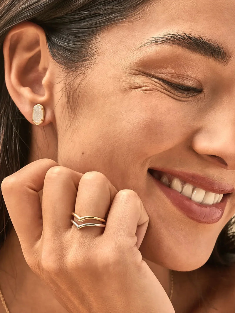 Kendra Scott Grayson Gold Stud Earrings in Iridescent Drusy