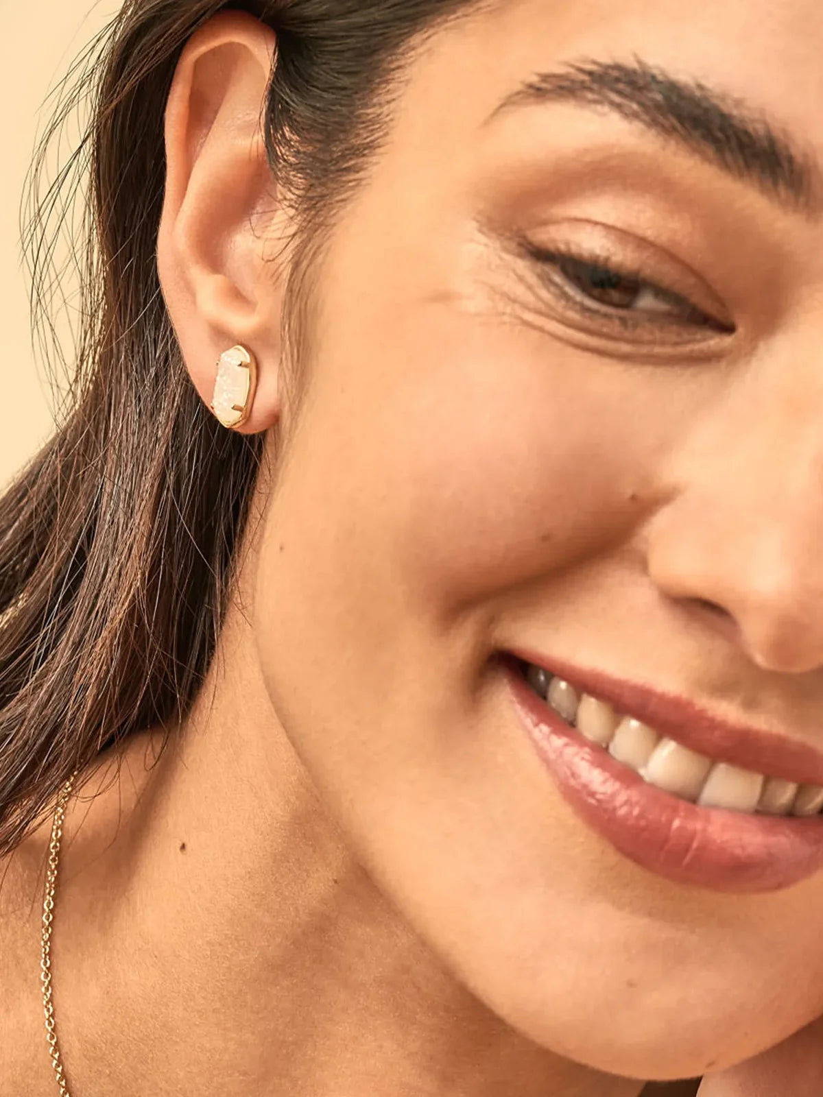 Kendra Scott Grayson Gold Stud Earrings in Iridescent Drusy