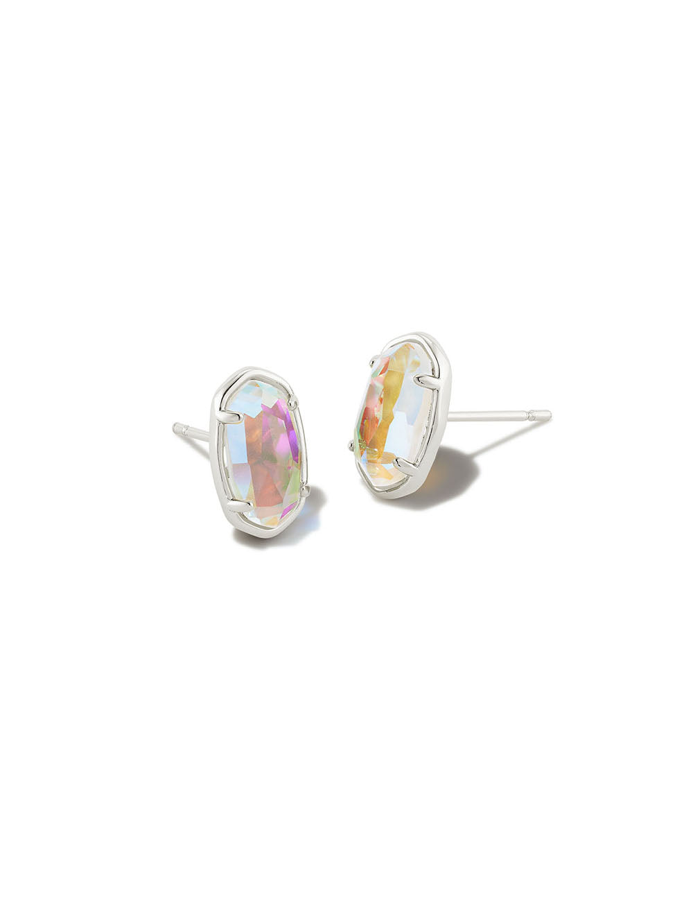 Kendra Scott Grayson Silver Stud Earrings in Dichroic Glass