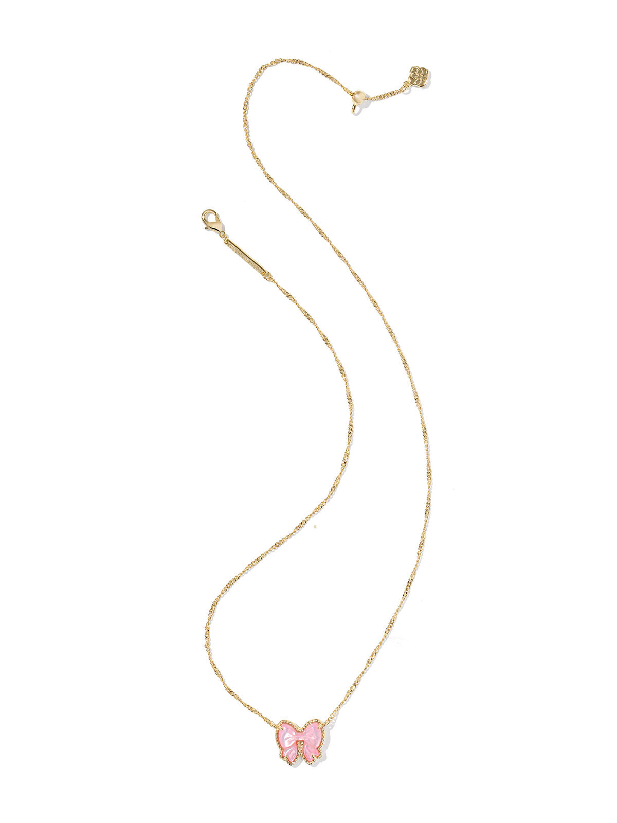 Kendra Scott Haley Bow Gold Short Pendant Necklace in Blush Mother-of-Pearl