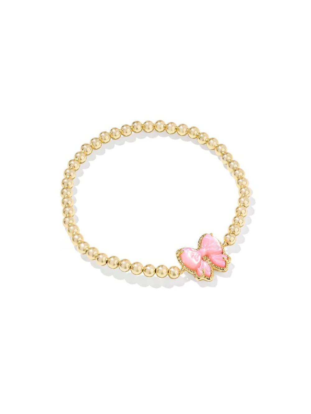 Kendra Scott Haley Bow Gold Stretch Bracelet in Blush Mother-of-Pearl