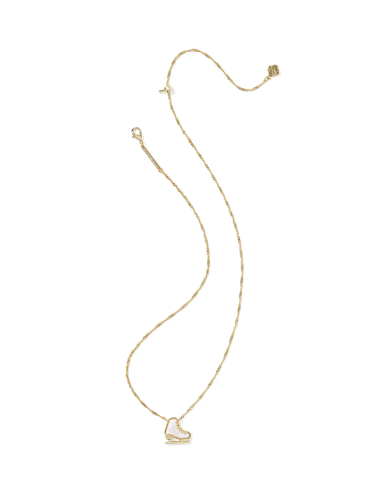 Kendra Scott Ice Skate Gold Short Pendant Necklace in White Mother-of-Pearl