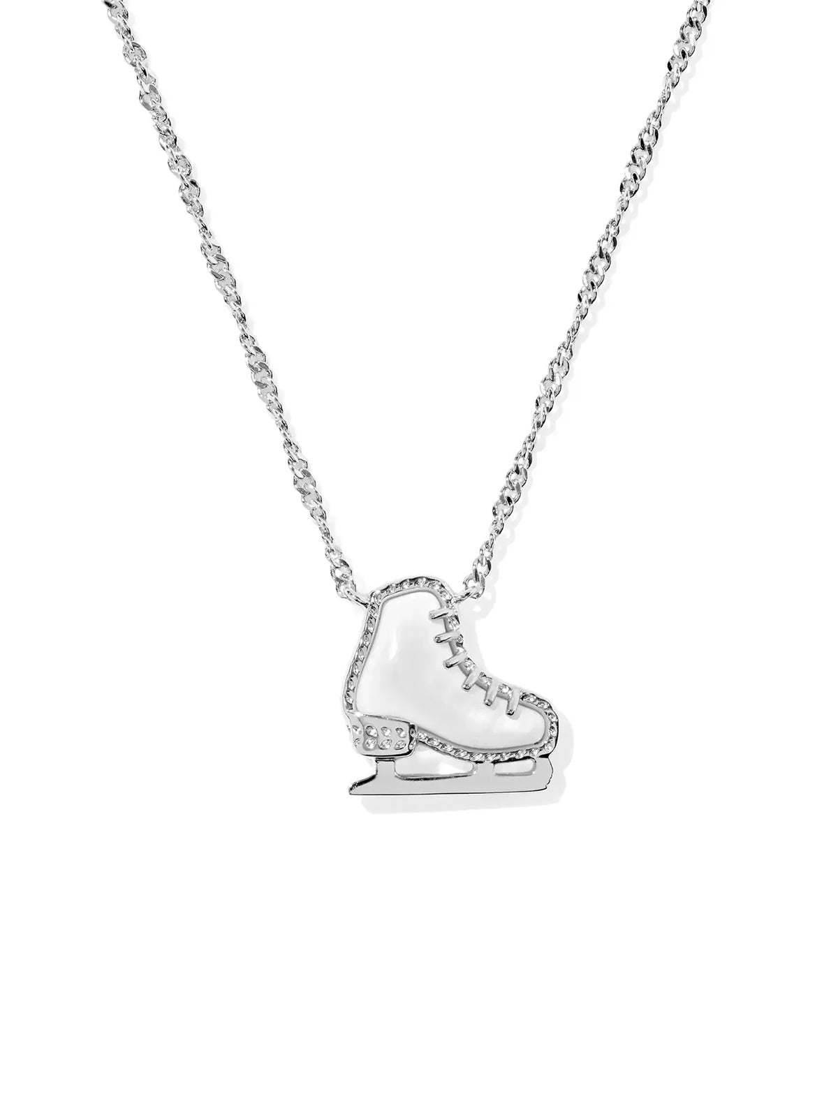 Kendra Scott Ice Skate Silver Short Pendant Necklace in White Mother-of-Pearl