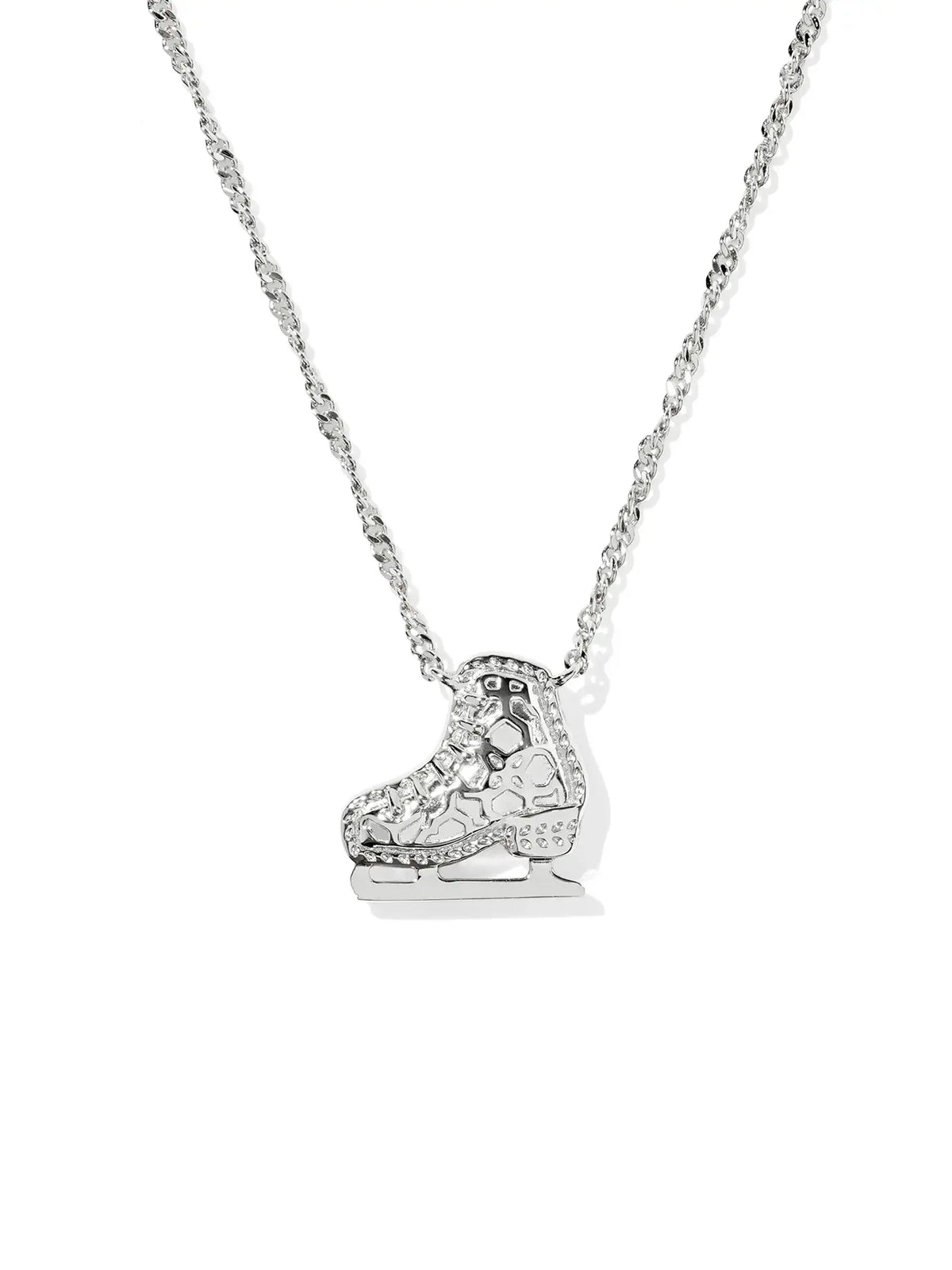 Kendra Scott Ice Skate Silver Short Pendant Necklace in White Mother-of-Pearl