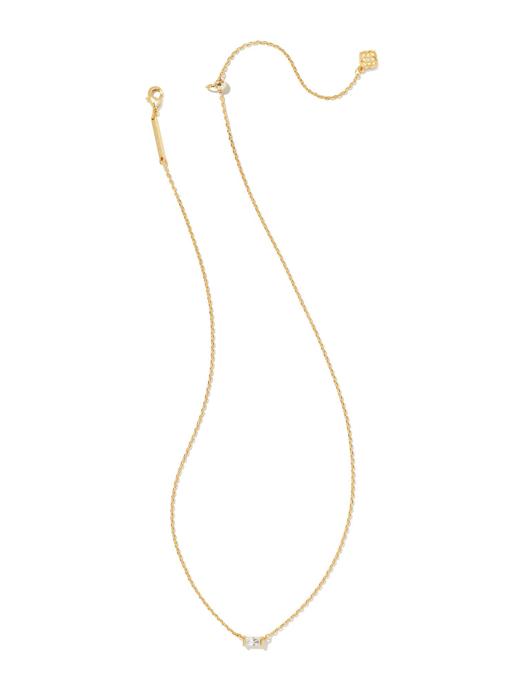 Kendra Scott Juliette Gold Pendant Necklace in White CZ