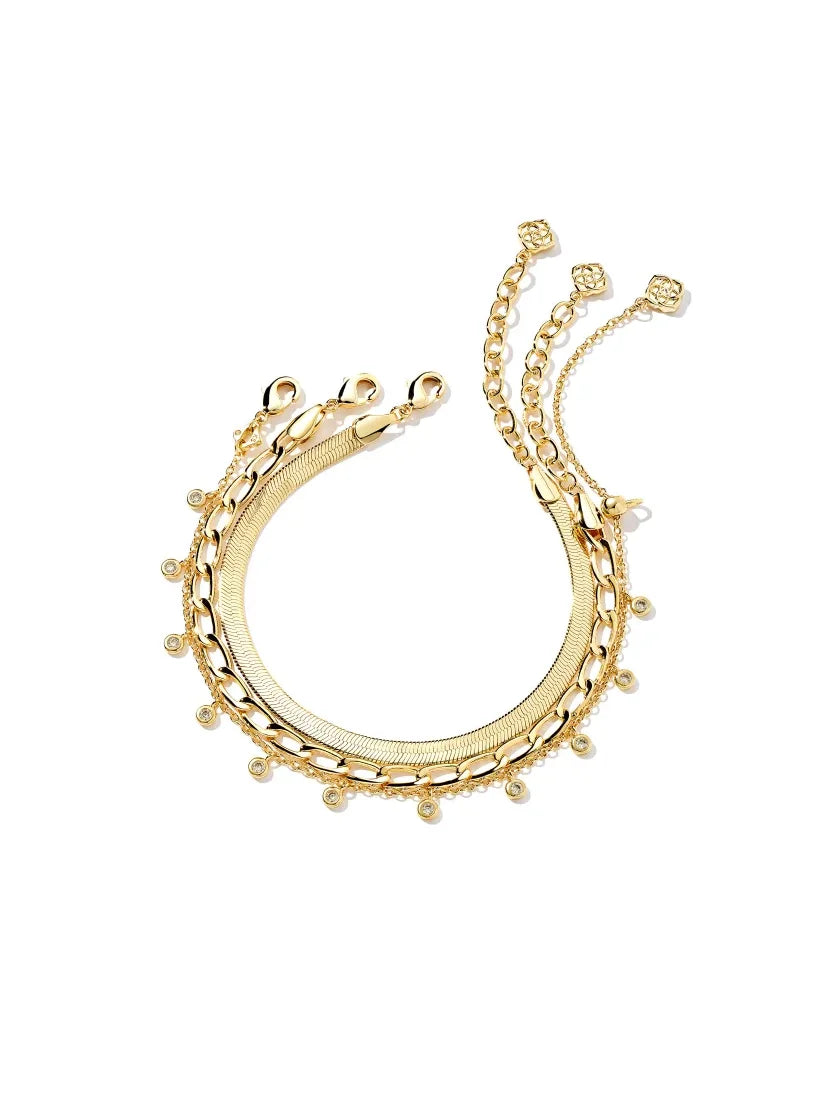 Kendra Scott Kassie Set of 3 Gold Chain Bracelets