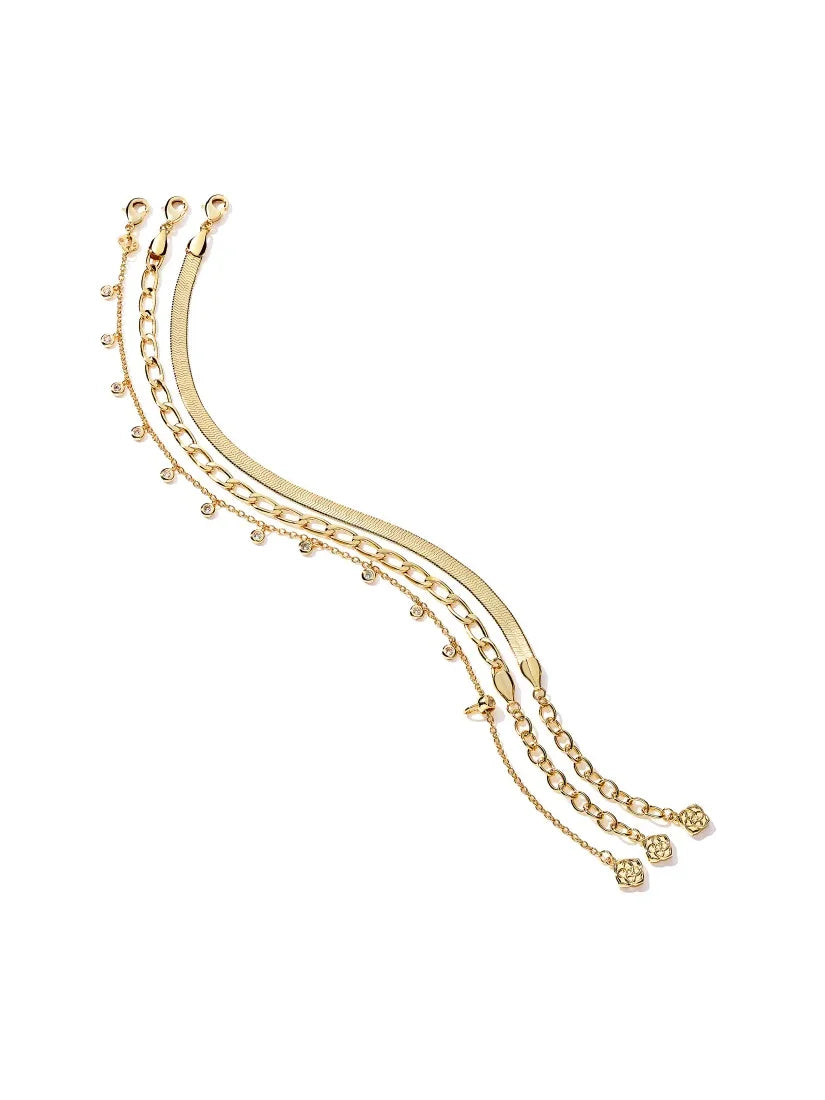 Kendra Scott Kassie Set of 3 Gold Chain Bracelets