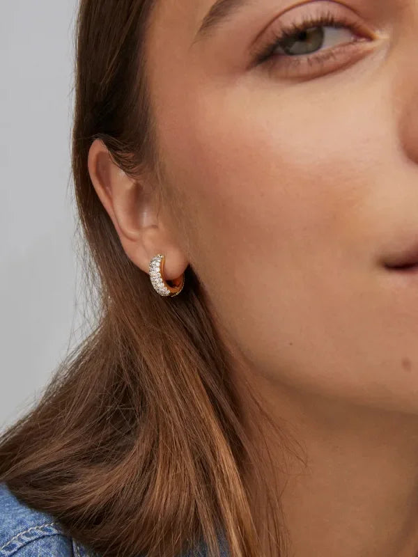 Kendra Scott Mikki Gold Pave Huggie Earrings