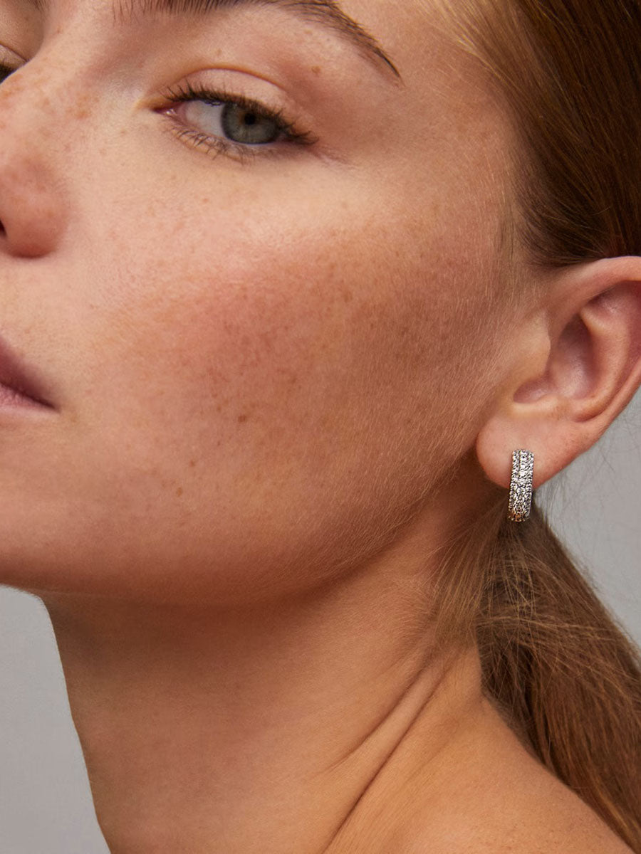 Kendra Scott Mikki Silver Pave Huggie Earrings