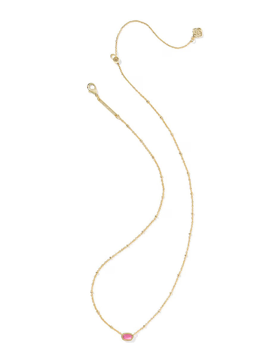 Kendra Scott Mini Elisa Gold Satellite Short Pendant Necklace in Azalea Illusion