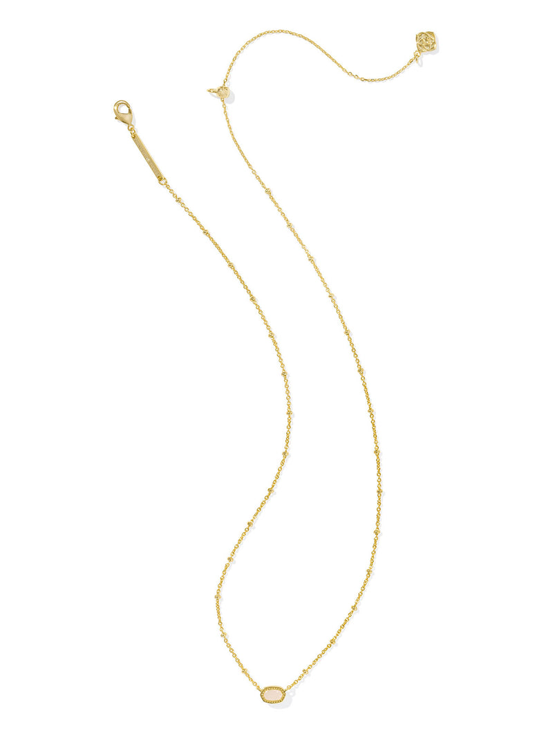 Kendra Scott Mini Elisa Gold Satellite Short Pendant Necklace in Iridescent Drusy