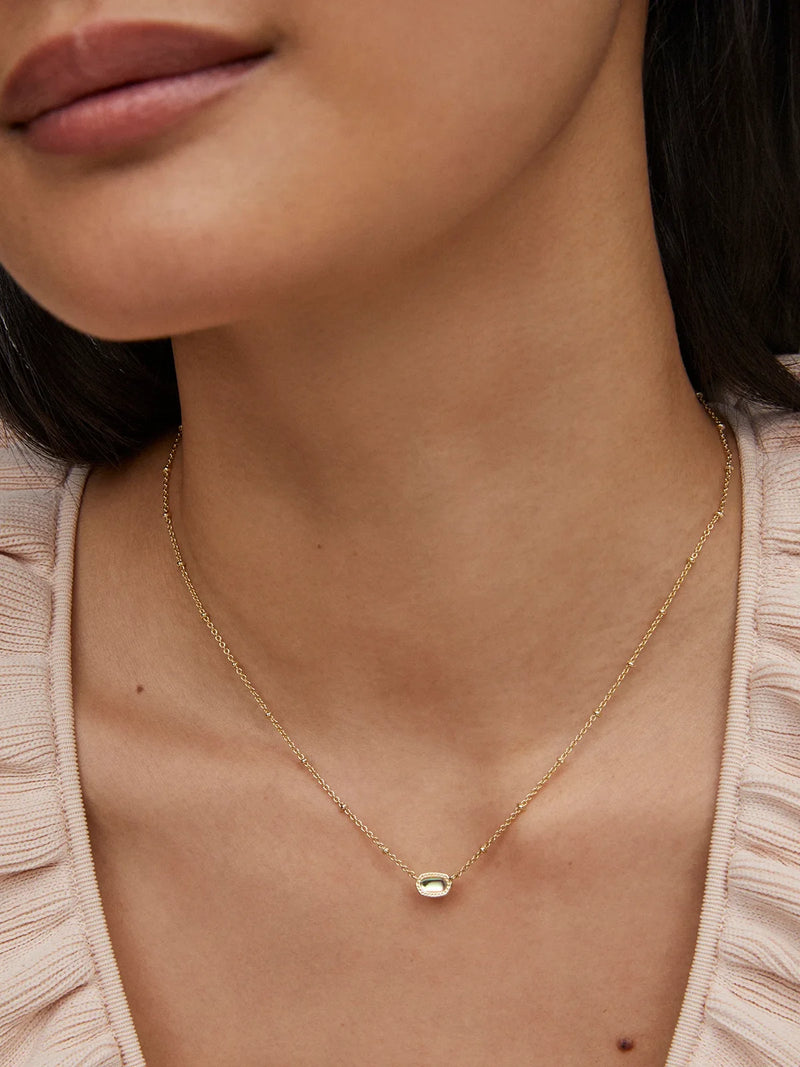 Kendra Scott Mini Elisa Gold Satellite Short Pendant Necklace in Dichroic Glass