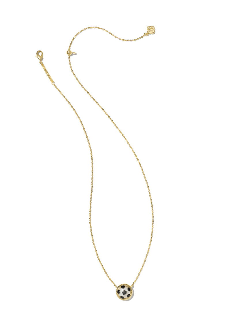 Kendra Scott Soccer Gold Short Pendant Necklace in Ivory Mother-of-Pearl