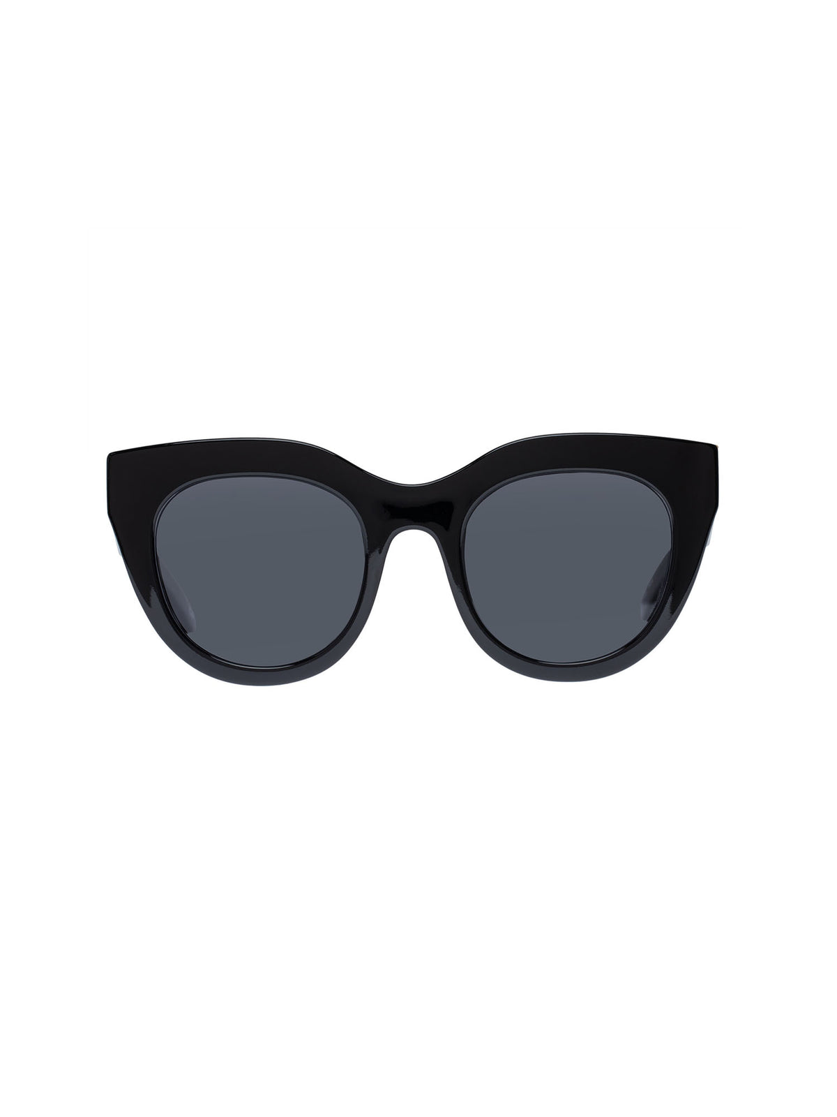 le specs air heart cat eye frame sunglasses with black polarized lenses