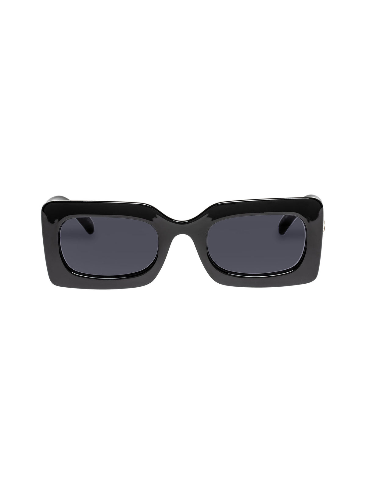 le specs oh damn rectangle frame sunglasses in black