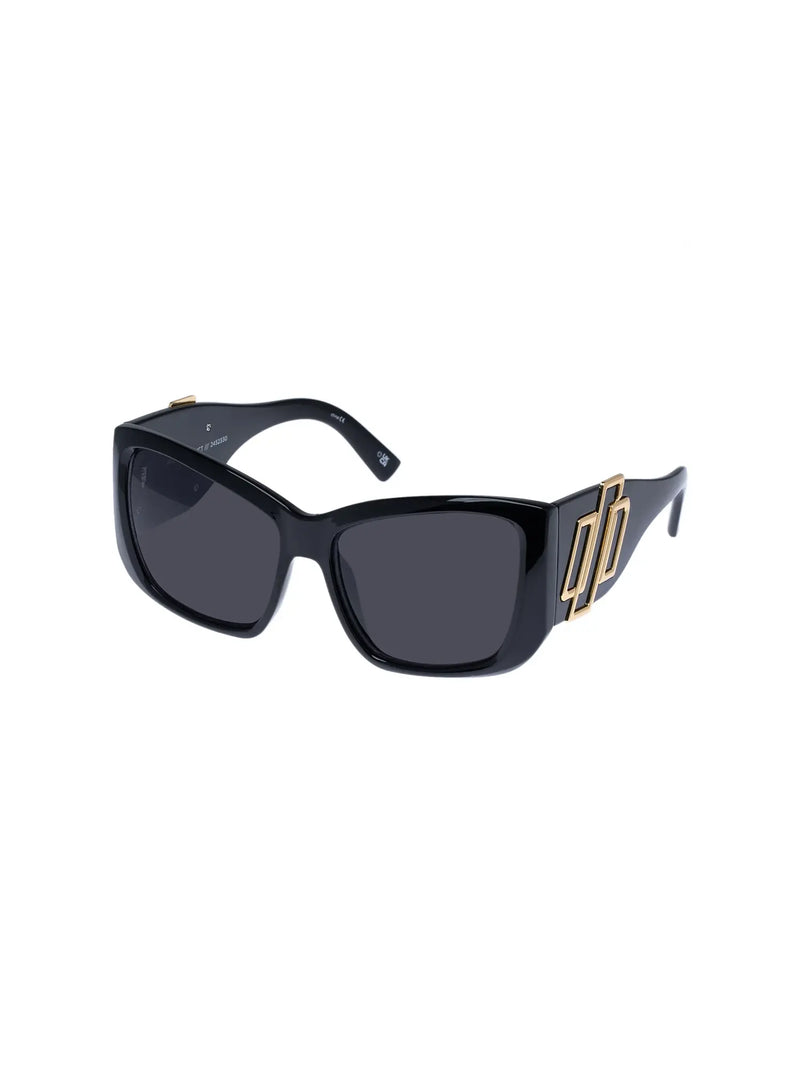 le specs primal instinct oversized cat-eye frame sunglasses in black