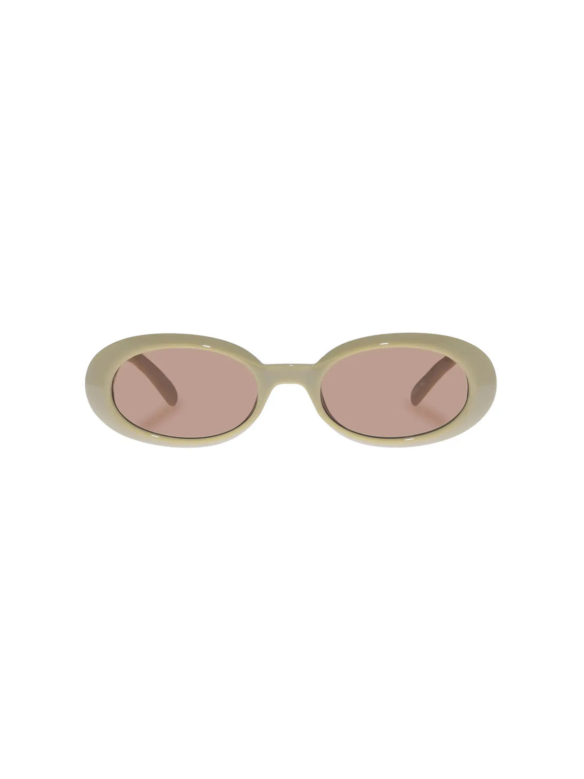 le specs work it oval frame sunglasses in biscotti