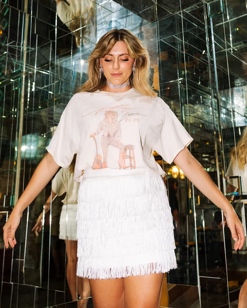 LivyLu Dolly Parton Live in '89 Off-White Graphic T-Shirt