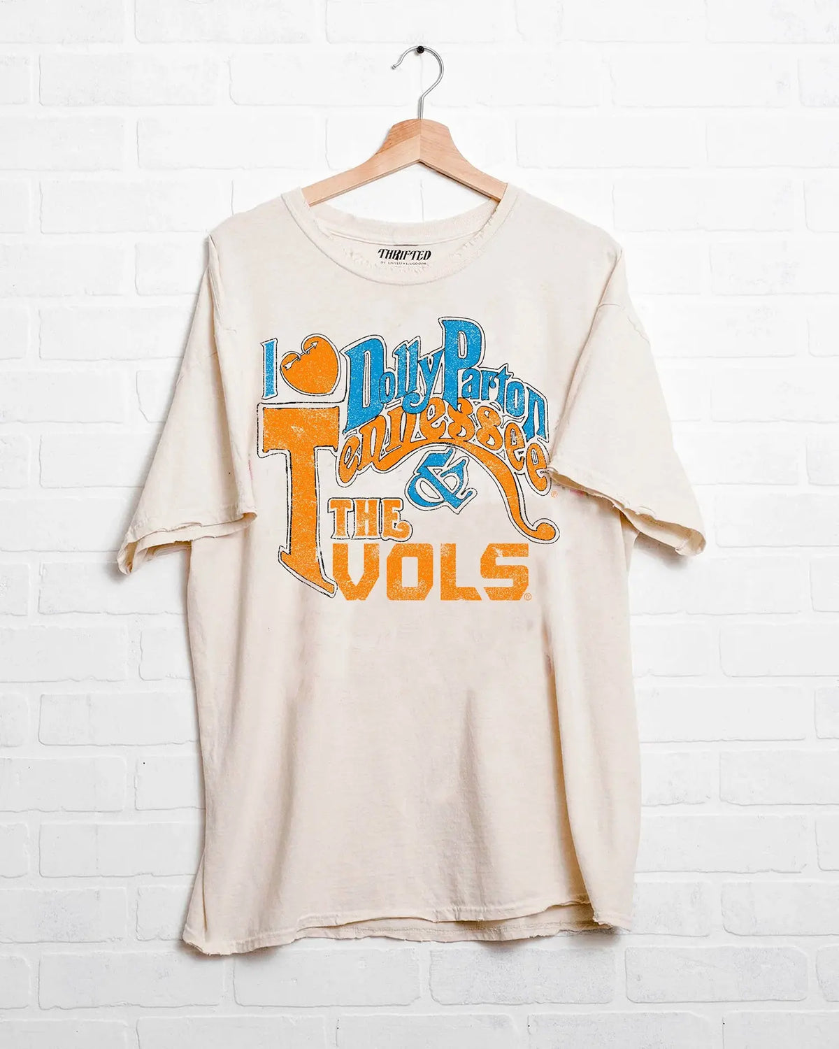LivyLu Dolly Parton I Heart Dolly Parton and the Tennessee Vols Tee Off-White TN Vols Game Day