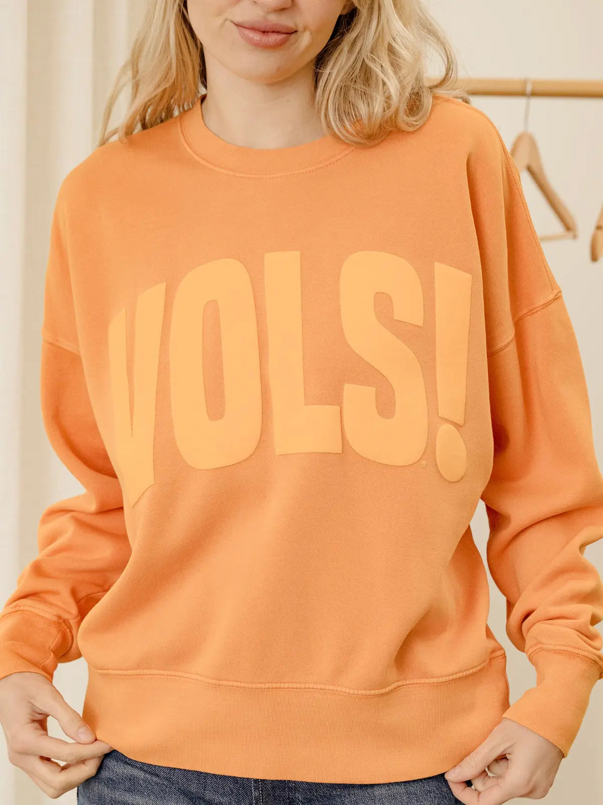 LivyLu Tennessee Vols Mono Puff-Ink Oversized Orange Crew Sweatshirt TN Vols Game Day