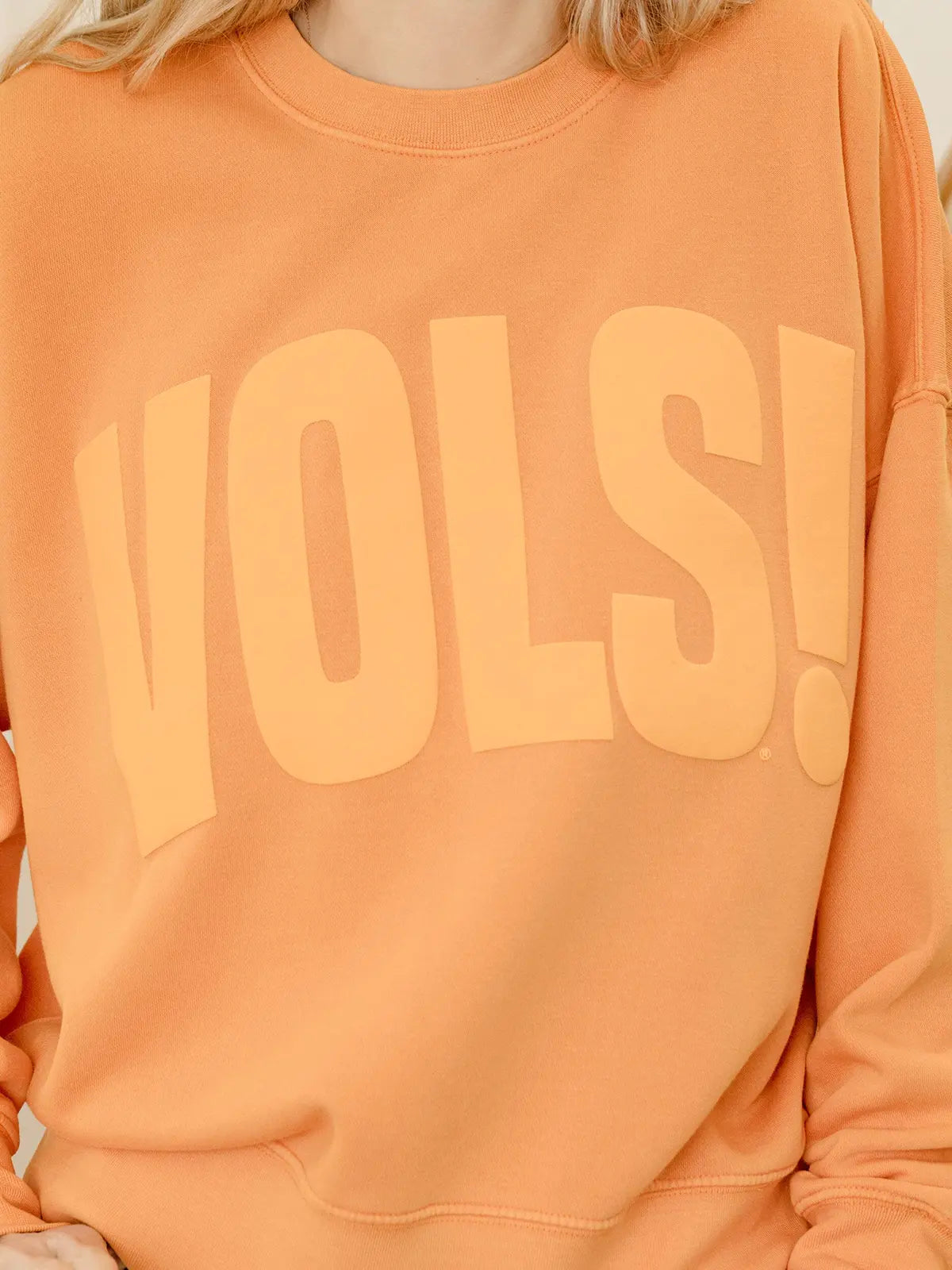LivyLu Tennessee Vols Mono Puff-Ink Oversized Orange Crew Sweatshirt TN Vols Game Day