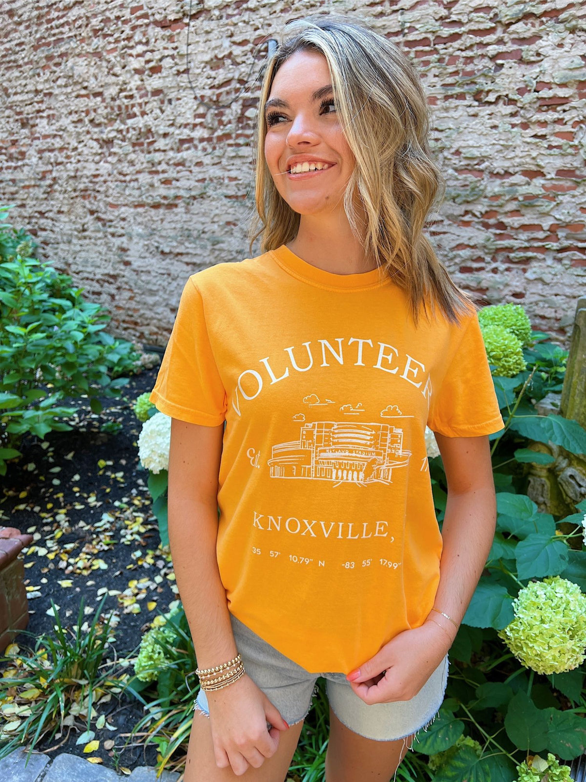 LivyLu Tennessee Vols Stadium Coordinates Tee in orange