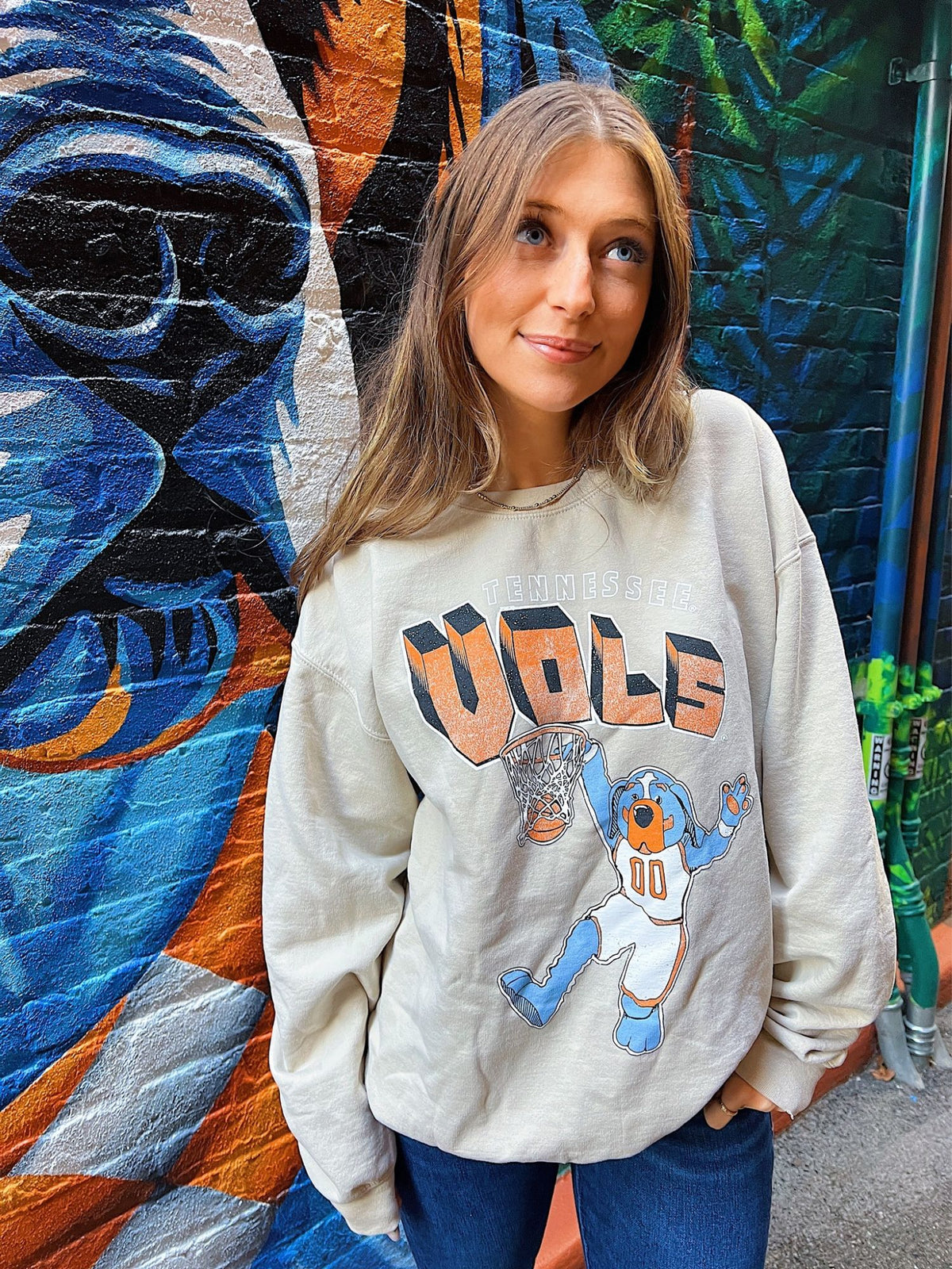 livylu tn vols mascot basketball dunk sweatshirt