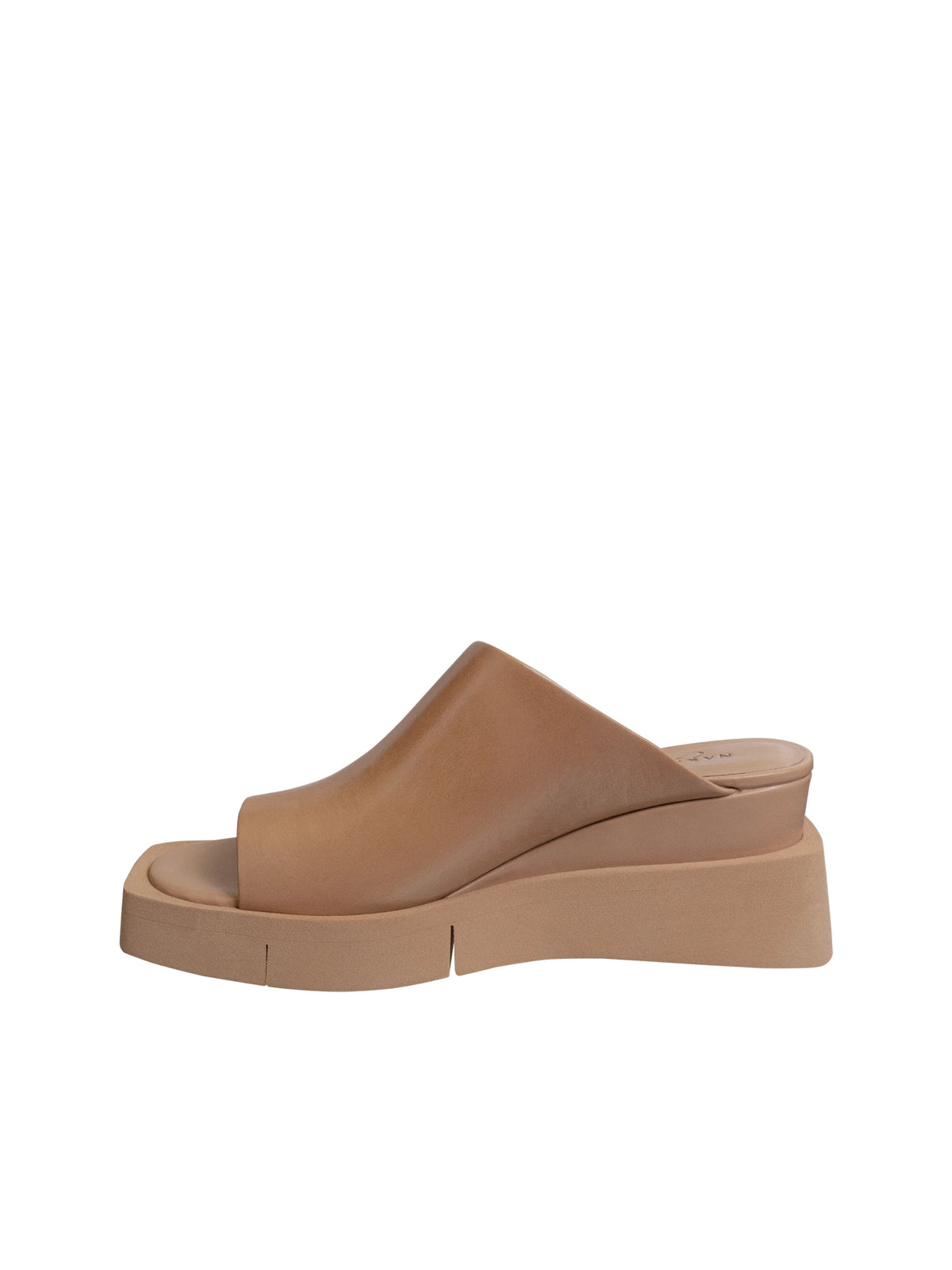 naked feet infinity wedge sandals in camel