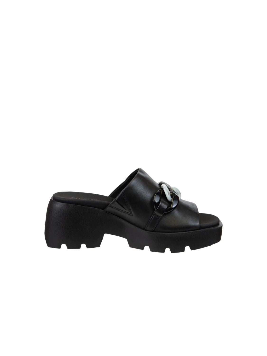 naked feet iso chain platform sandal black-side view