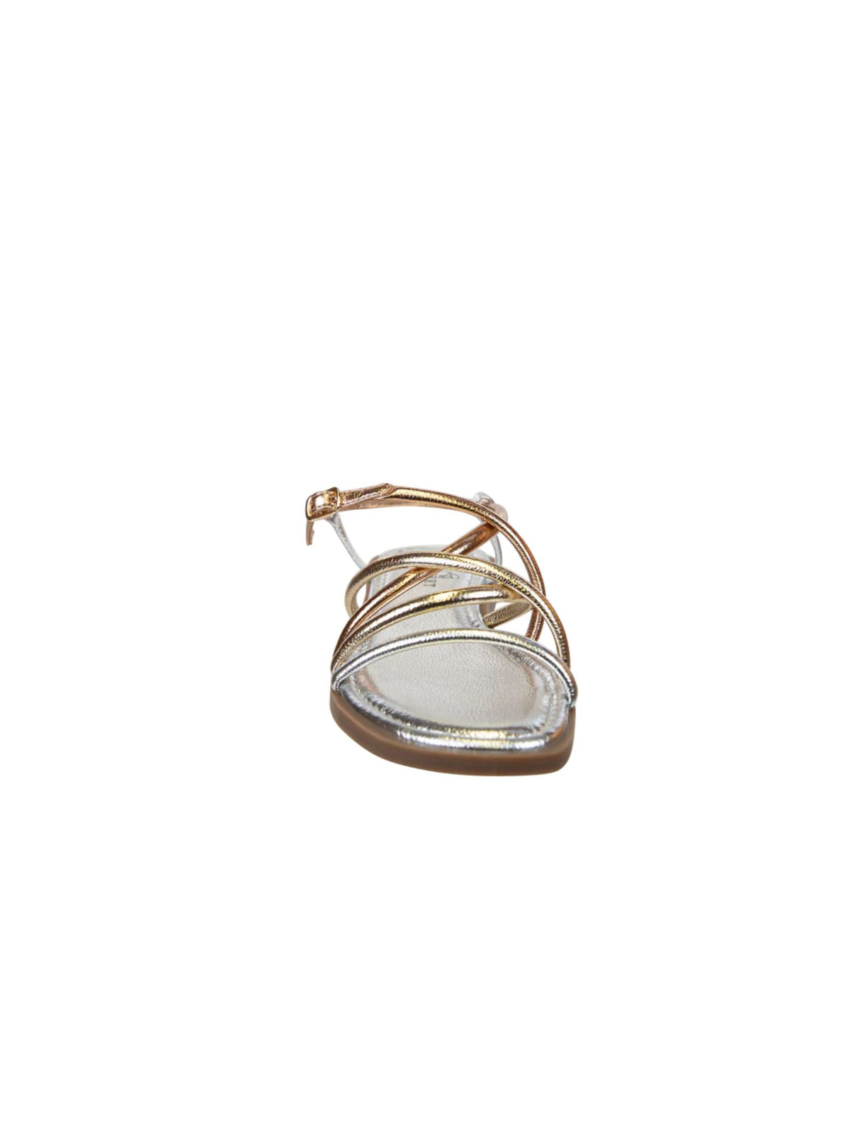 naked feet minimalist gold flat sandals-front