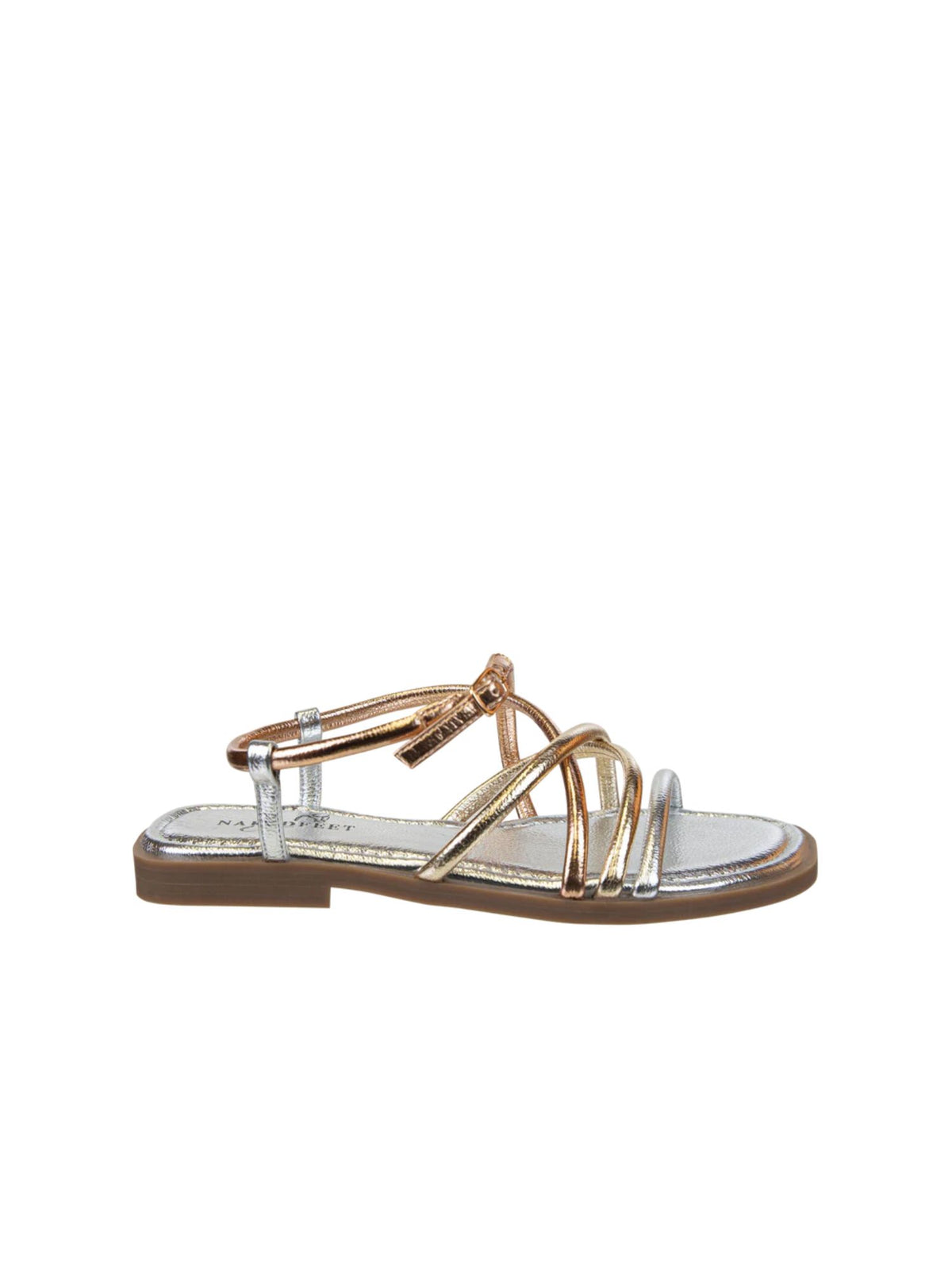 naked feet minimalist gold flat sandals-side