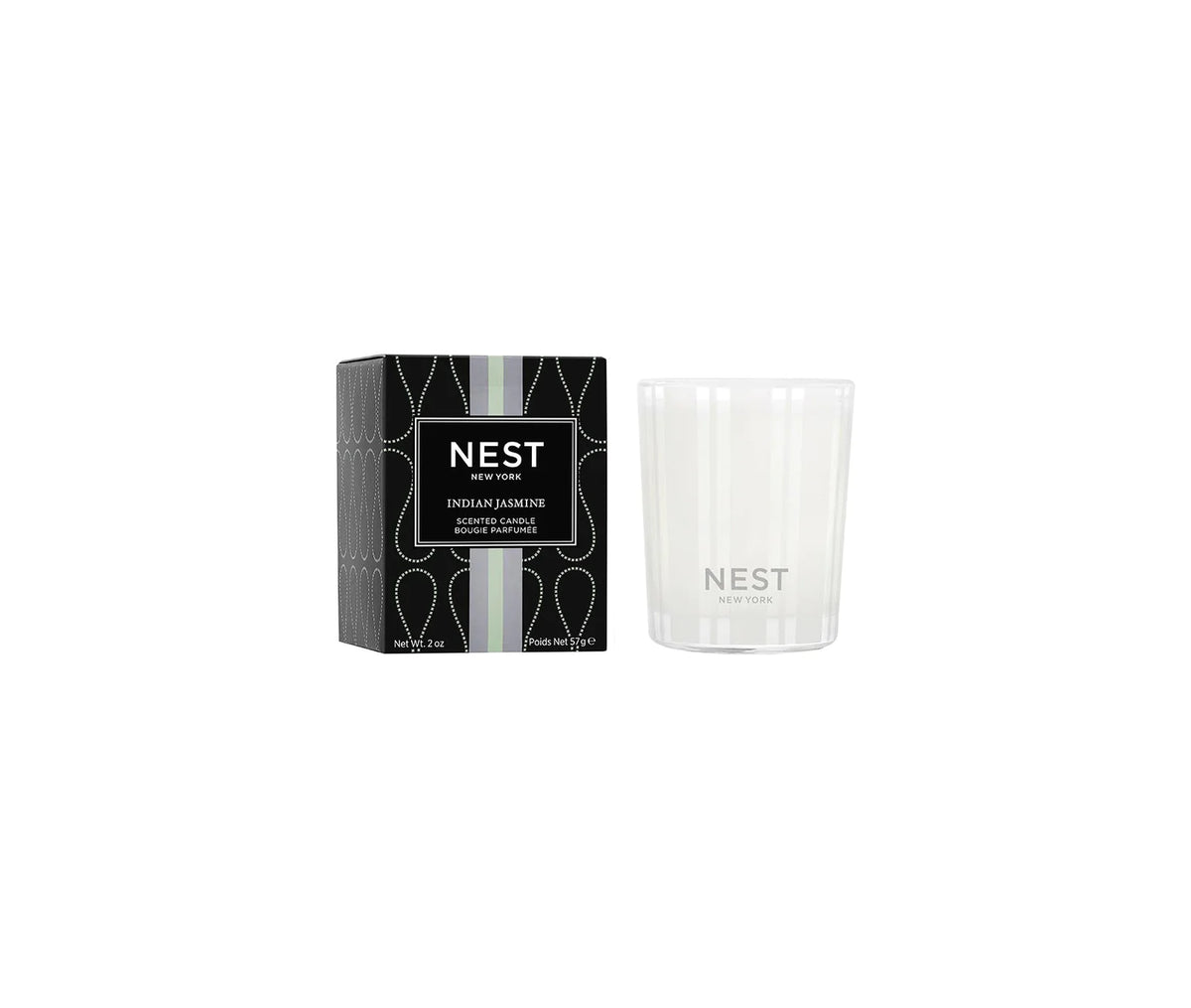 nest indian jasmine votive candle-front view