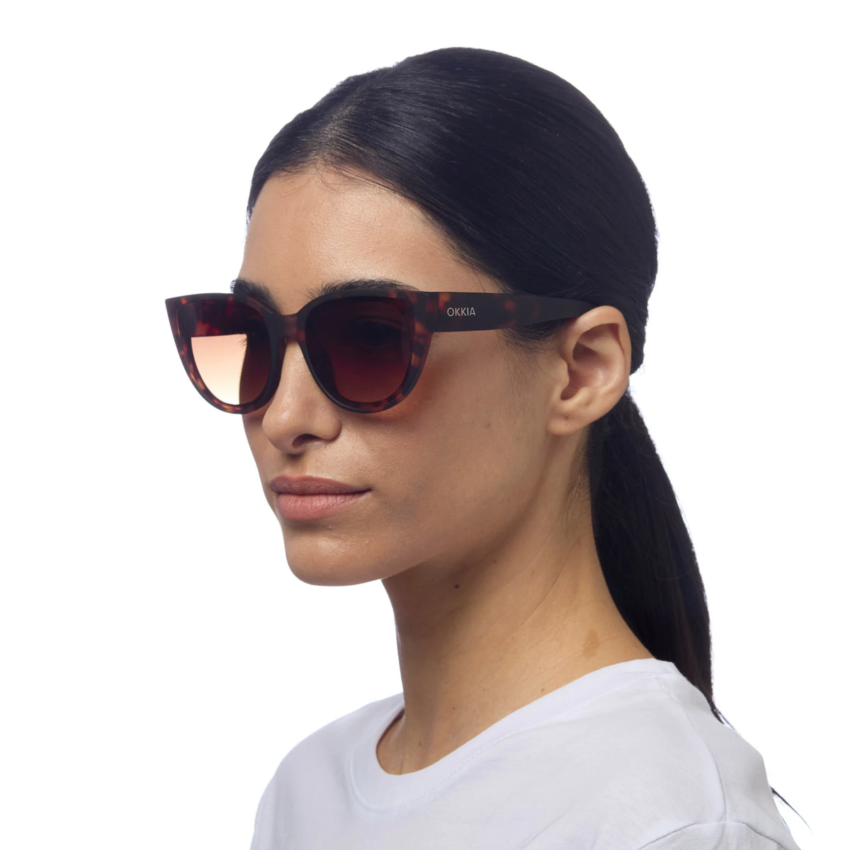 Okkia Sylvia Cat-Eye Sunglasses Classic Havana