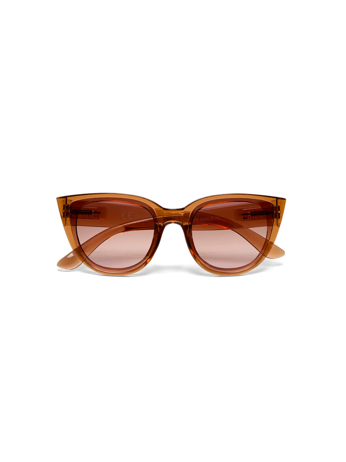 Okkia Sylvia Cat-Eye Sunglasses Transparent Brown