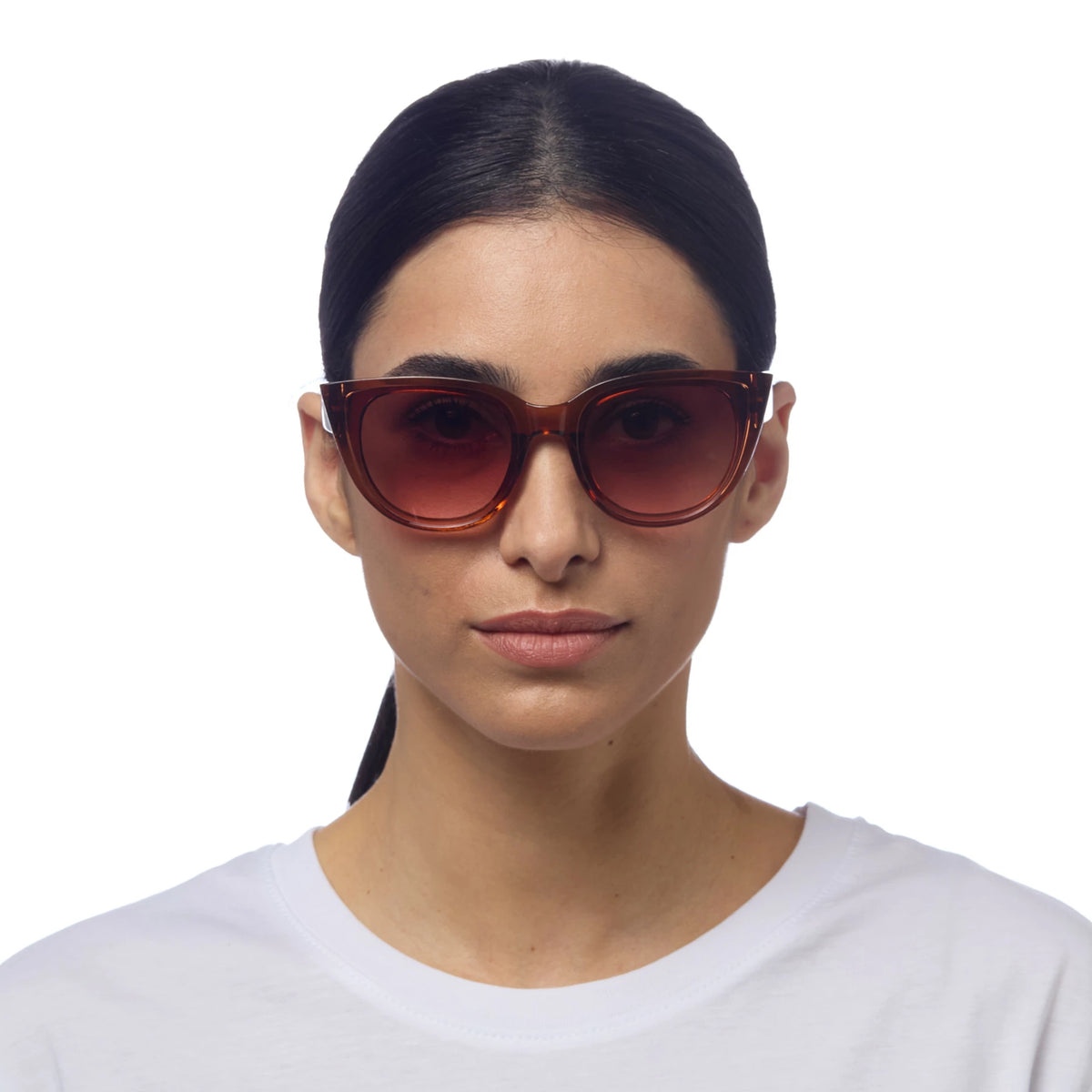 Okkia Sylvia Cat-Eye Sunglasses Transparent Brown