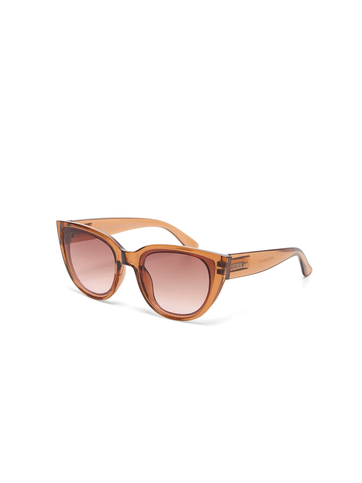 Okkia Sylvia Cat-Eye Sunglasses Transparent Brown