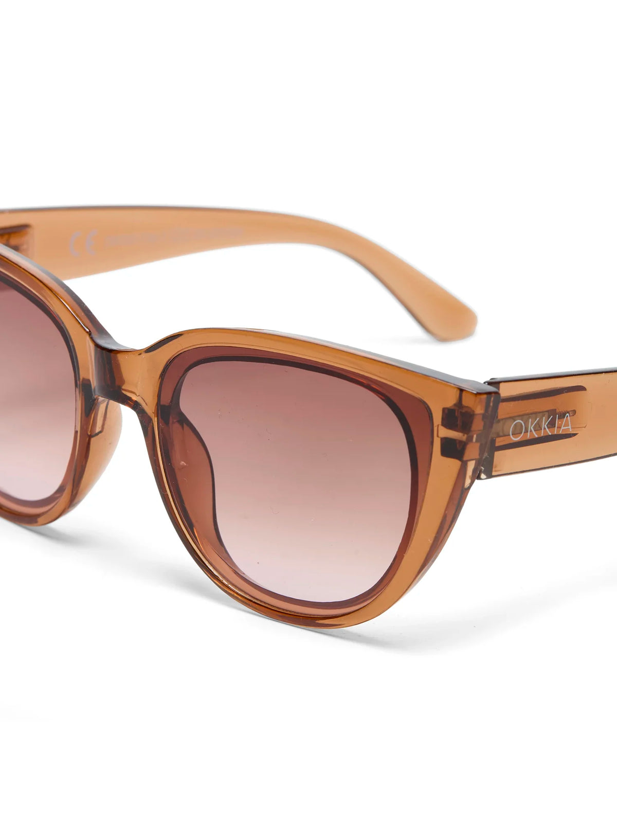 Okkia Sylvia Cat-Eye Sunglasses Transparent Brown