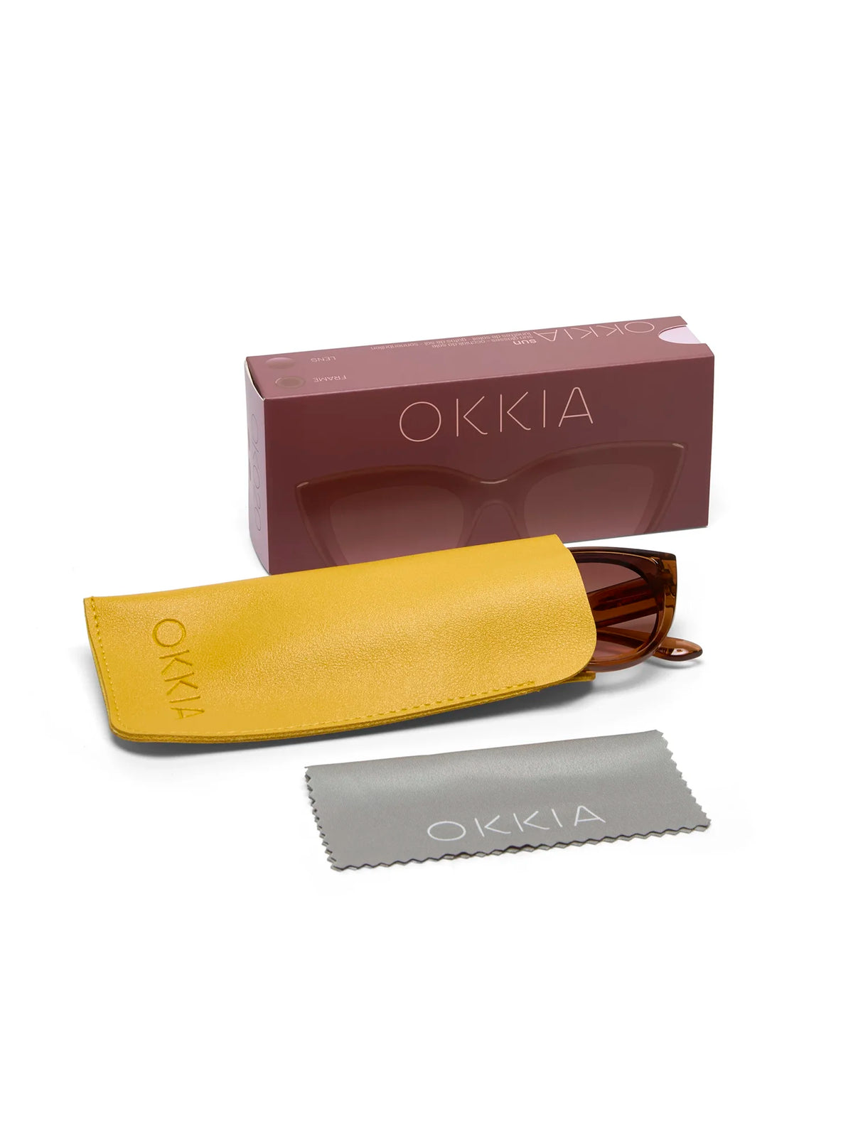 Okkia Sylvia Cat-Eye Sunglasses Transparent Brown