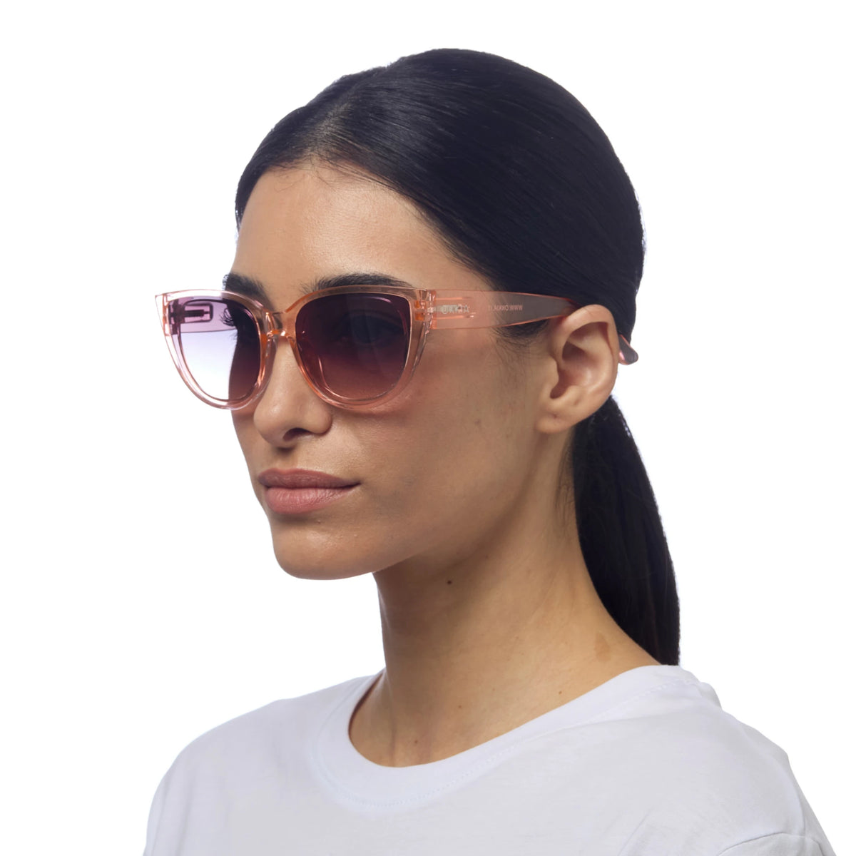 Okkia Sylvia Cat-Eye Sunglasses Transparent Pink